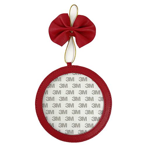Leather Holiday Ornament 5" Round   Red Leather Goods Planet Earth Leather 
