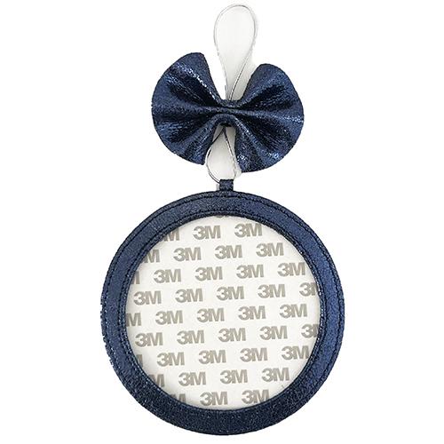Leather Holiday Ornament 5" Round   Royal Blue Metallic Leather Goods Planet Earth Leather  - 1