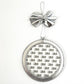 Leather Holiday Ornament 5" Round - Silver Metallic Leather Goods Planet Earth Leather 