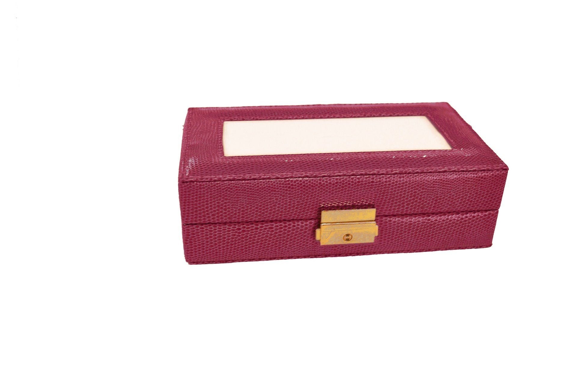 Leather Jewelry Box #38 - Fuschia Leather Goods Lee's Leather Goods 