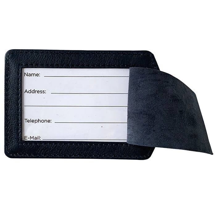 Leather Luggage Tag - Navy Blue Leather Goods Planet Earth Leather 