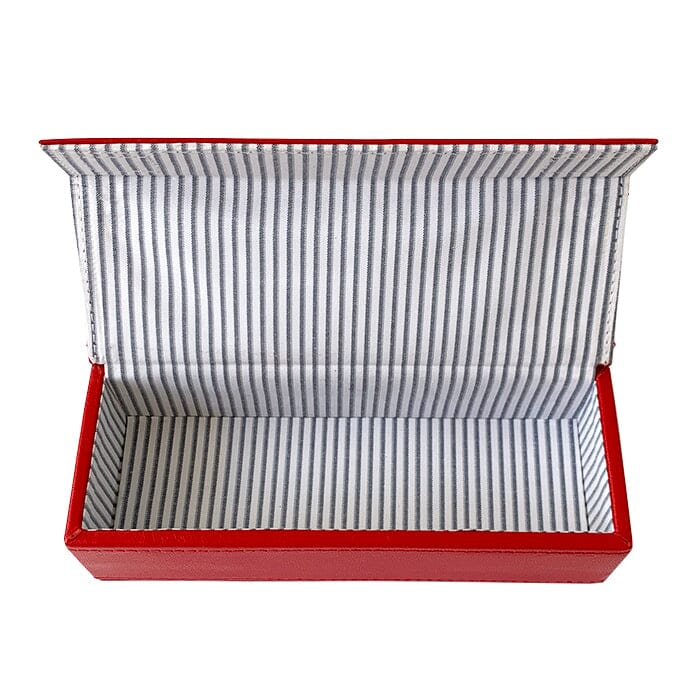 Leather Magnetic Everything Box   Red Leather Goods Planet Earth Leather  - 3