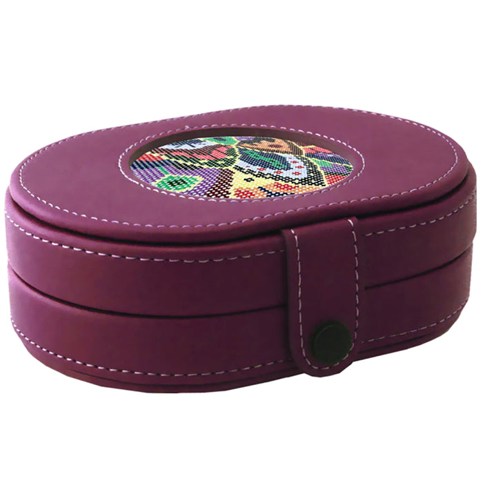 Leather Needle Box with Magnets - Purple Leather Goods Lee's Leather Goods 