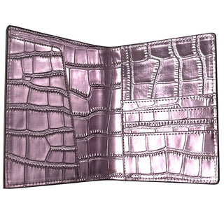 Leather Passport Cover   Mauve Croc Leather Goods Rachel Barri Designs 
