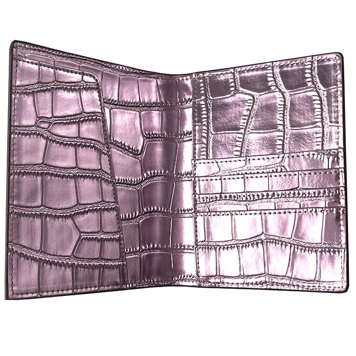 Leather Passport Cover   Mauve Croc Leather Goods Rachel Barri Designs 
