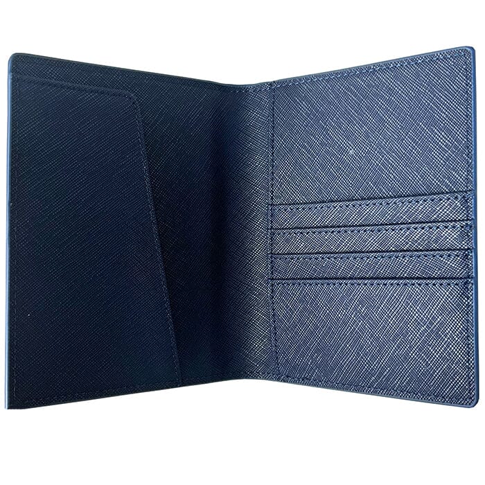 Leather Passport Cover - Navy Saffiano Leather Goods Rachel Barri Designs 