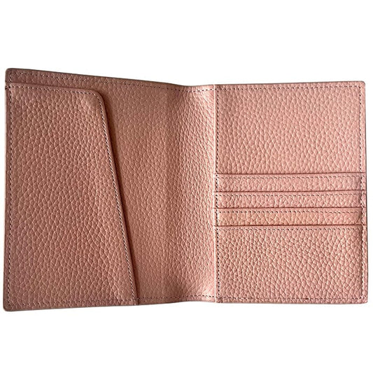 Leather Passport Cover - Pebbled Pink Leather Goods Rachel Barri Designs 