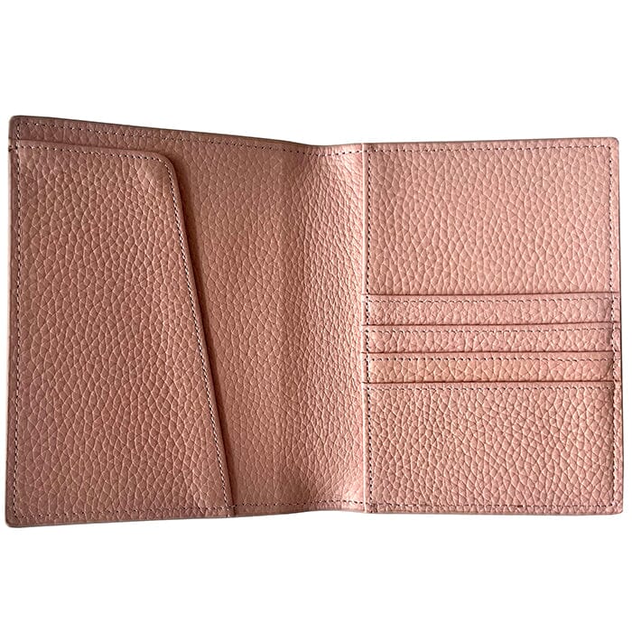 Leather Passport Cover   Pebbled Pink Leather Goods Rachel Barri Designs 
