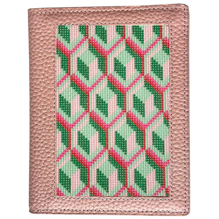 Leather Passport Cover - Pink Pebbled Leather Goods Rachel Barri Designs 