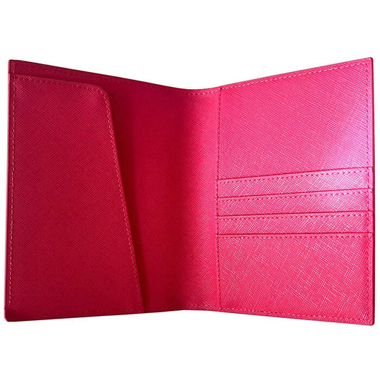 Leather Passport Cover - Pink Saffiano Leather Goods Rachel Barri Designs 