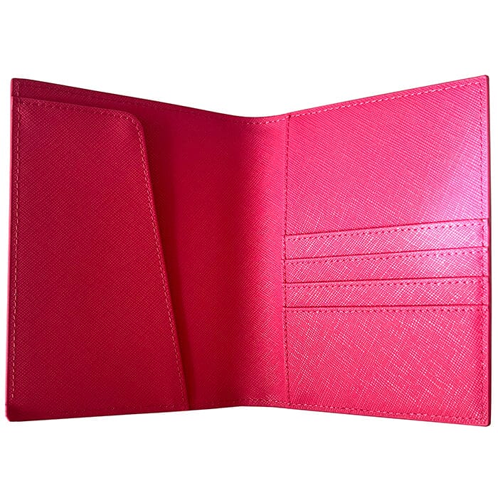 Leather Passport Cover   Pink Saffiano Leather Goods Rachel Barri Designs 
