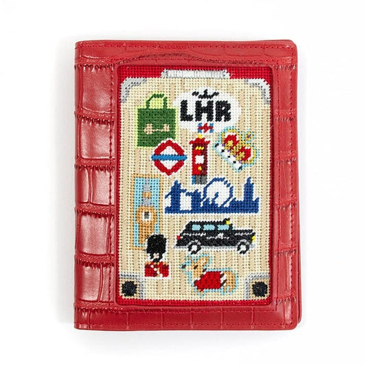 Leather Passport Cover - Red Croc Leather Goods Rachel Barri Designs 