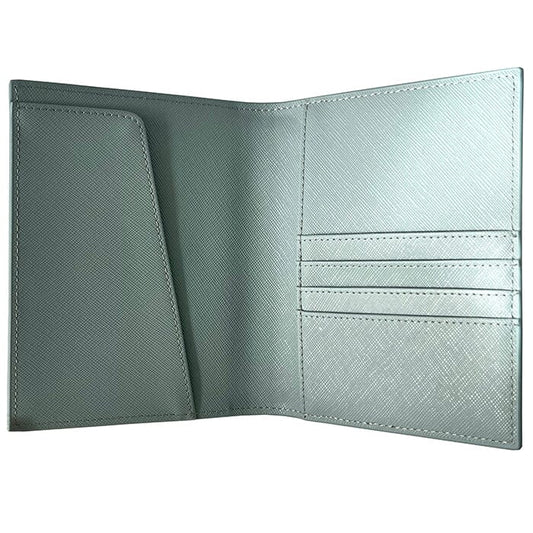 Leather Passport Cover - Sky Saffiano Leather Goods Rachel Barri Designs 
