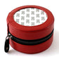Leather Round Jewelry Case - Red Leather Goods Planet Earth Leather 