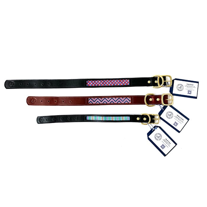 Leather Self Finishing Dog Collar   Split Square Leather Goods DogGrin Design 
