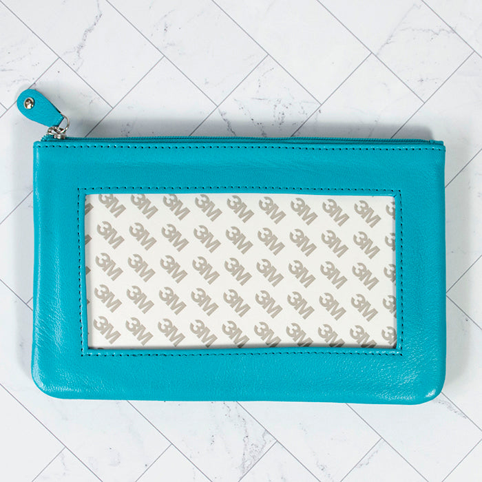 Leather Zip Pouch with Detachable Tassel   Oasis Blue Leather Goods Planet Earth Leather  - 1