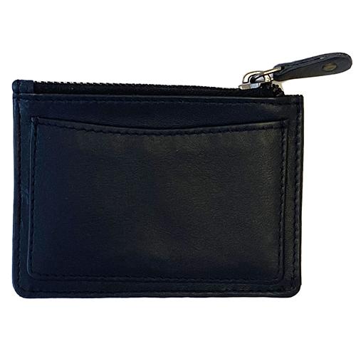 Leather Zipper Coin Wallet - Navy Blue Leather Goods Planet Earth Leather 