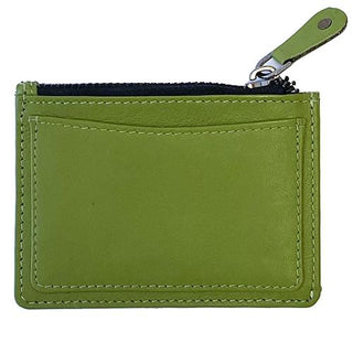 Leather Zipper Coin Wallet   Parrot Green Leather Goods Planet Earth Leather 
