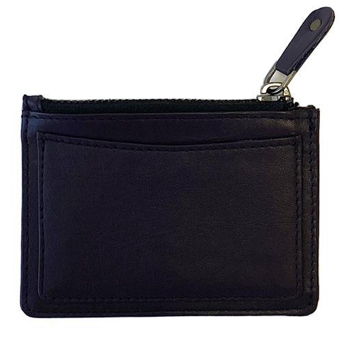 Leather Zipper Coin Wallet   Purple Leather Goods Planet Earth Leather  - 2