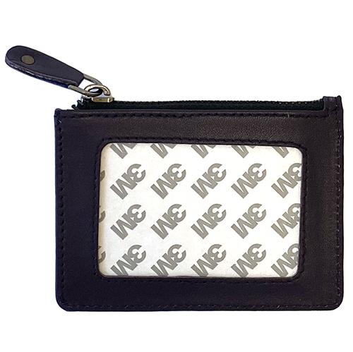 Leather Zipper Coin Wallet   Purple Leather Goods Planet Earth Leather  - 1