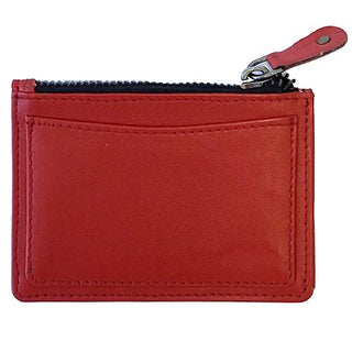 Leather Zipper Coin Wallet   Red Leather Goods Planet Earth Leather 

