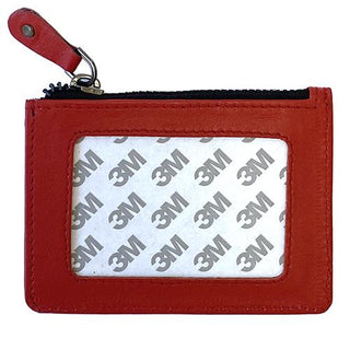 Leather Zipper Coin Wallet   Red Leather Goods Planet Earth Leather 
