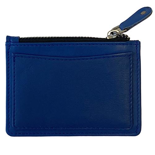 Leather Zipper Coin Wallet   Royal Blue Leather Goods Planet Earth Leather  - 2