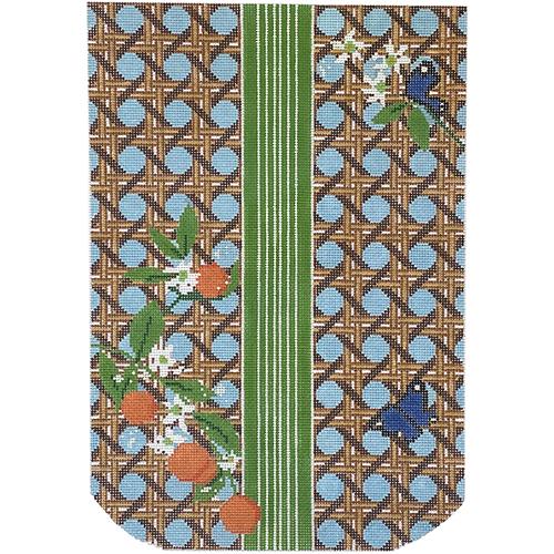 Leigh and Orange Blossoms Trifold Clutch Painted Canvas KCN Designers  - 1