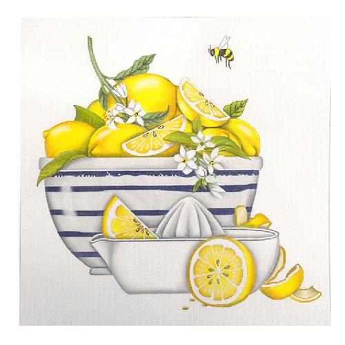 Lemon Bowl Painted Canvas Mary Lake Thompson 