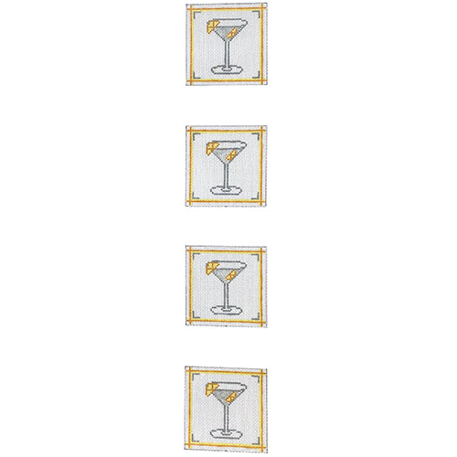 Lemon Drop Coaster Strip Painted Canvas J. Child Designs  - 1