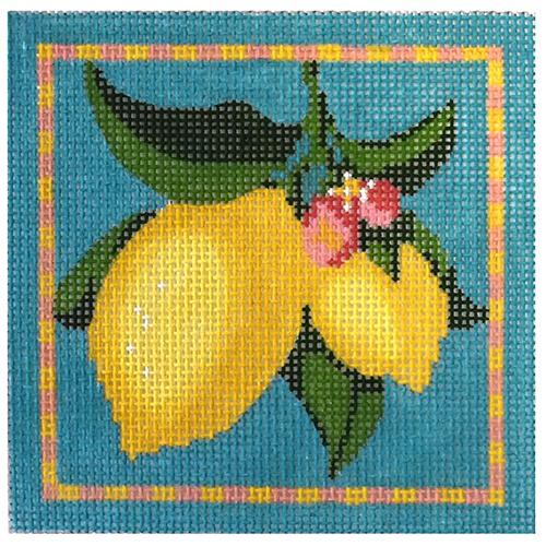Lemon Painted Canvas The Plum Stitchery  - 1
