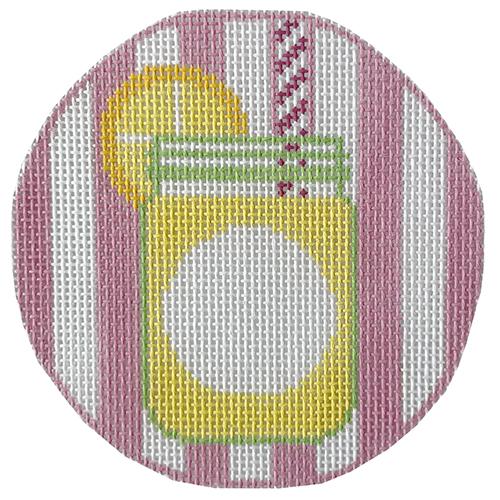 Lemonade Monogram Round Painted Canvas Rachel Donley 