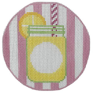 Lemonade Monogram Round Painted Canvas Rachel Donley 
