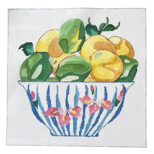 Lemons and Limes in a Bowl Painted Canvas Jean Smith 