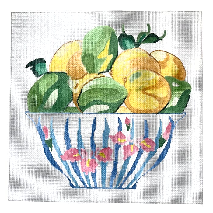 Lemons and Limes in a Bowl Painted Canvas Jean Smith  - 1