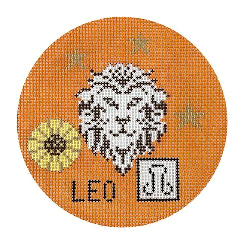Leo Zodiac Ornament Painted Canvas Doolittle Stitchery 