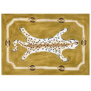Leopard Clutch in Yellow on 18 Painted Canvas The Plum Stitchery 
