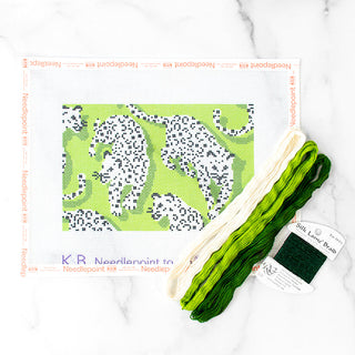 Leopard Clutch Kit   Green Kits Needlepoint To Go 
