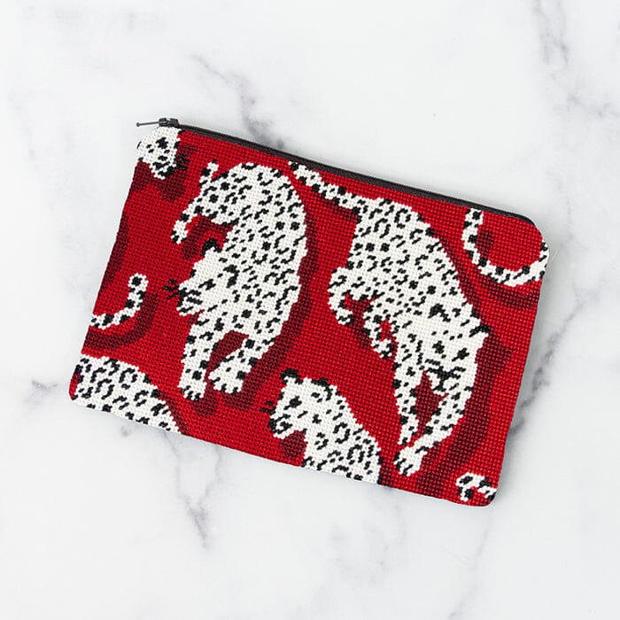 Leopard Clutch Kit - Red Kits Needlepoint To Go 