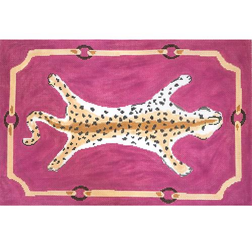 Leopard in Pink Painted Canvas The Plum Stitchery 