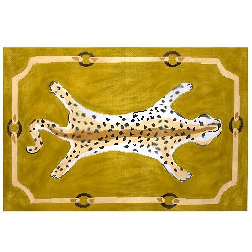 Leopard in Yellow Painted Canvas The Plum Stitchery 