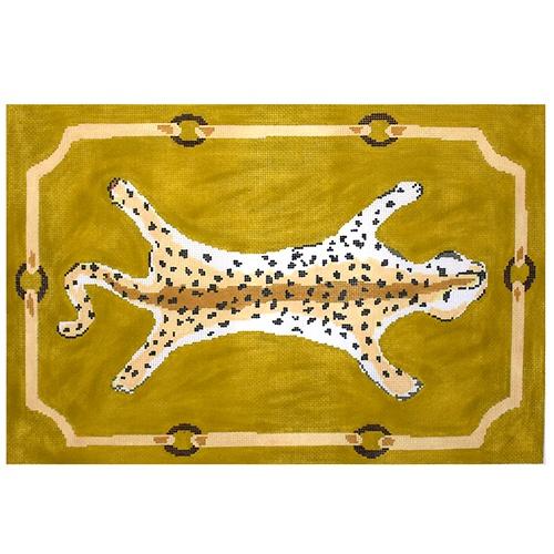 Leopard in Yellow Painted Canvas The Plum Stitchery  - 1