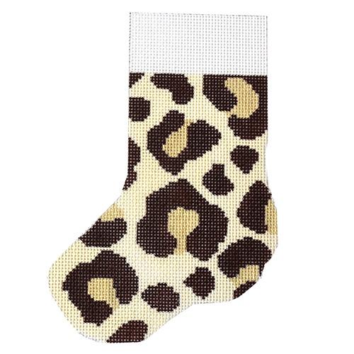 Leopard Mini Stocking Painted Canvas J. Child Designs 