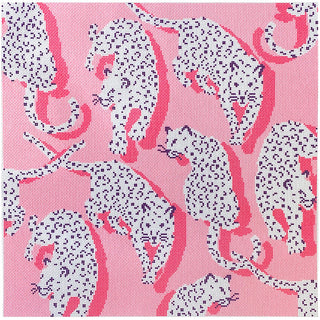 Leopard Pillow Kit   Pink Kits Needlepoint To Go 
