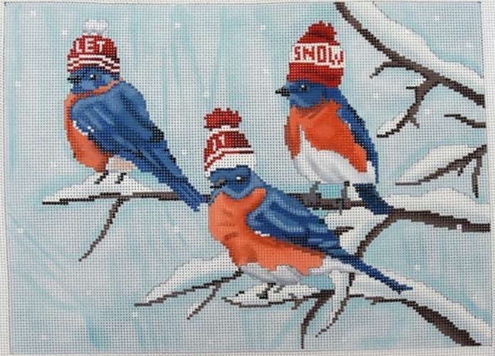 Let it Snow Birds Painted Canvas Scott Church Creative 