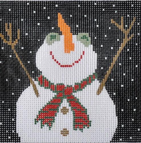 Let It Snow Man Ornament Painted Canvas CBK Needlepoint Collections  - 1
