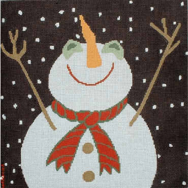 Let It Snow Man Painted Canvas CBK Needlepoint Collections  - 1