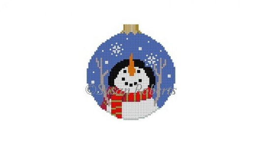Let It Snow Round Painted Canvas Susan Roberts Needlepoint Designs Inc. 
