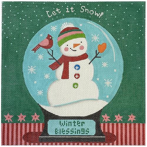 Let It Snowglobe Painted Canvas Painted Pony Designs  - 1