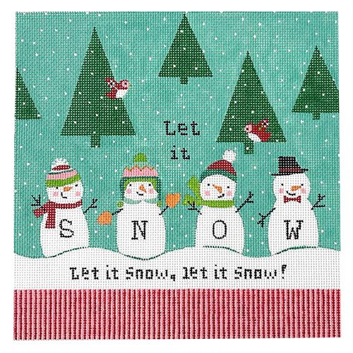 Let It Snowmen Painted Canvas Painted Pony Designs  - 1
